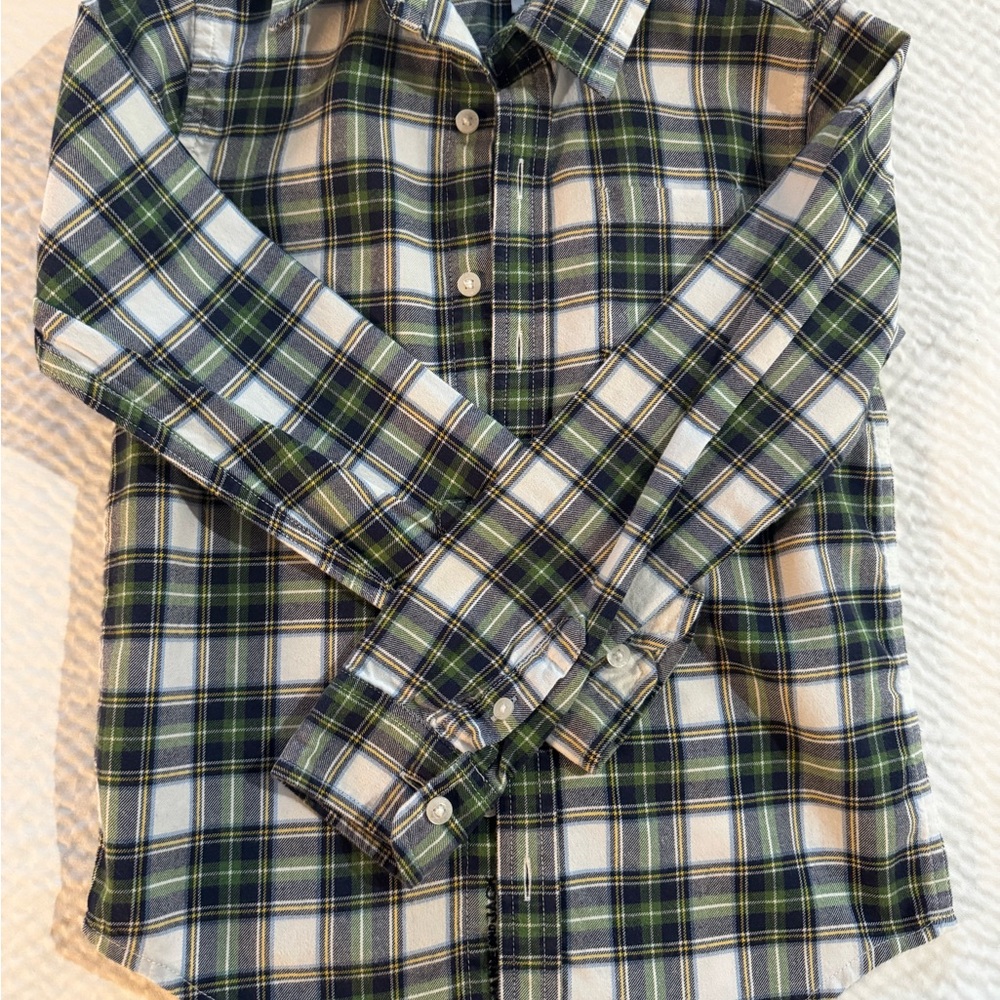 Boy’s Janie and Jack Blue and Green Plaid Button Down Shirt